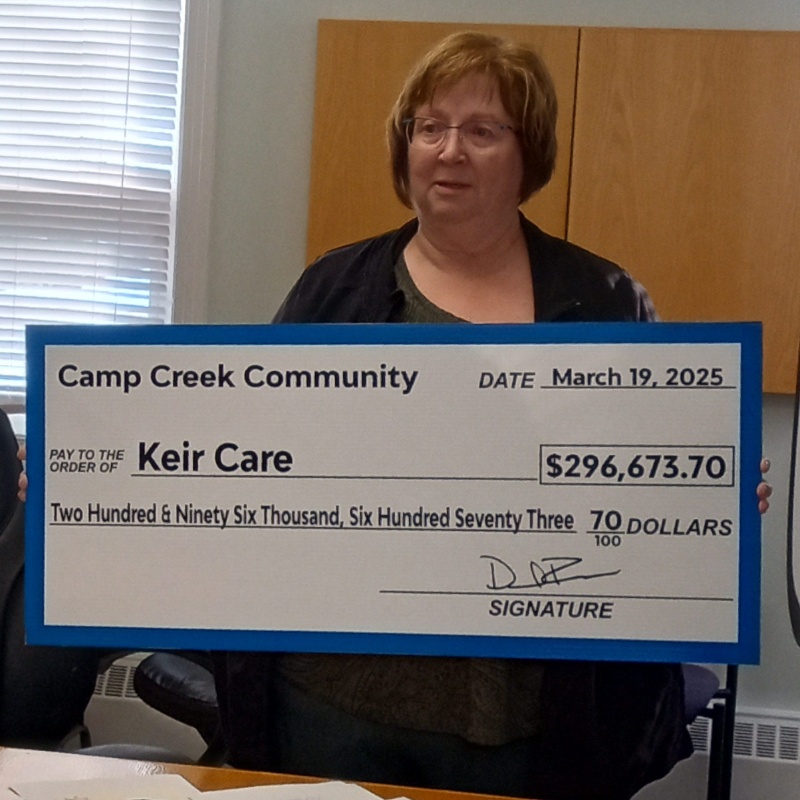 Large Donation, Keir Continuing Care center, Barrhead Healthcare Center Auxiliary, Charity