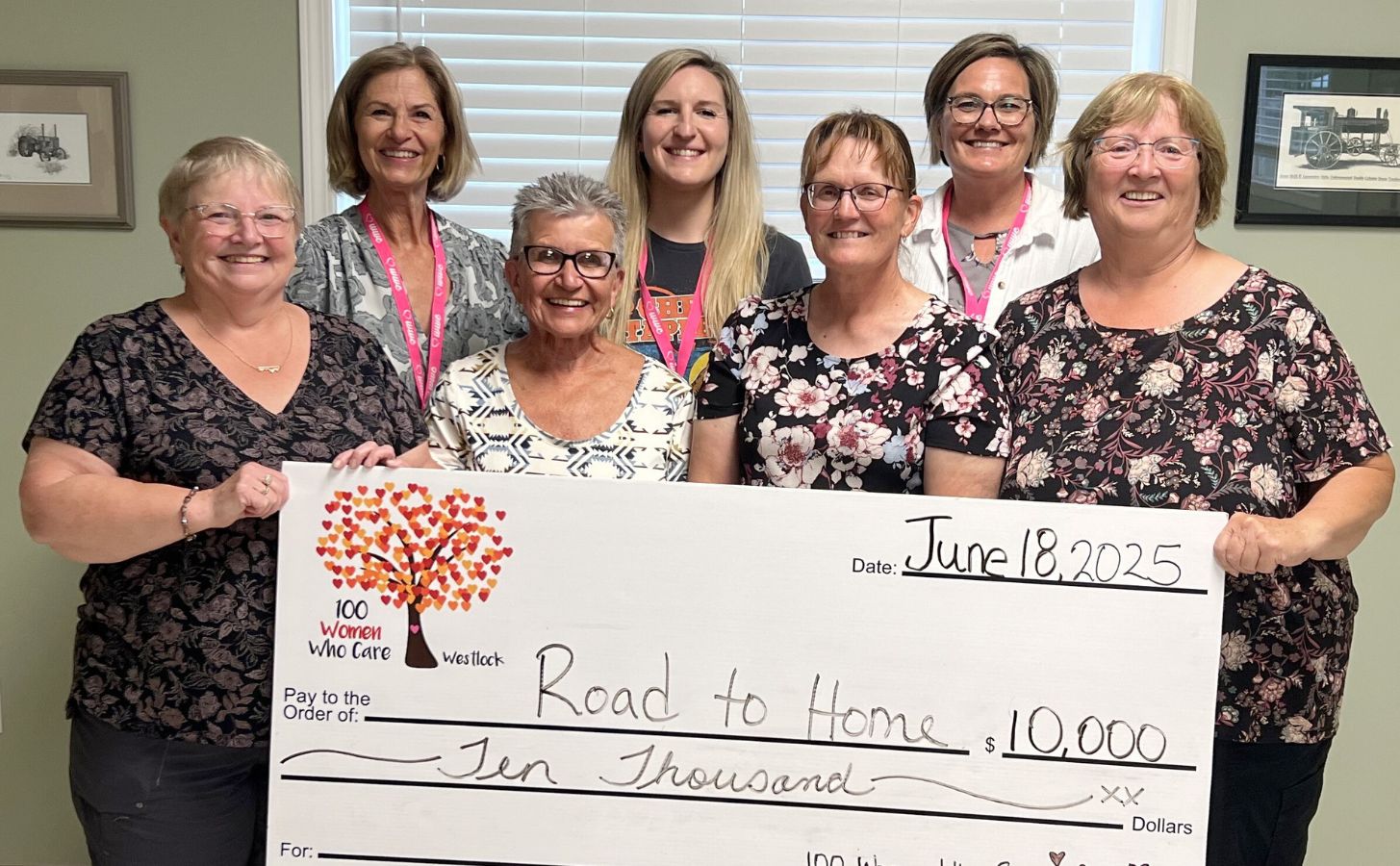 Barrhead Road to Home Awarded 10000 by 100 Women Who Care-Westlock for Cancer Patient Ride Share program